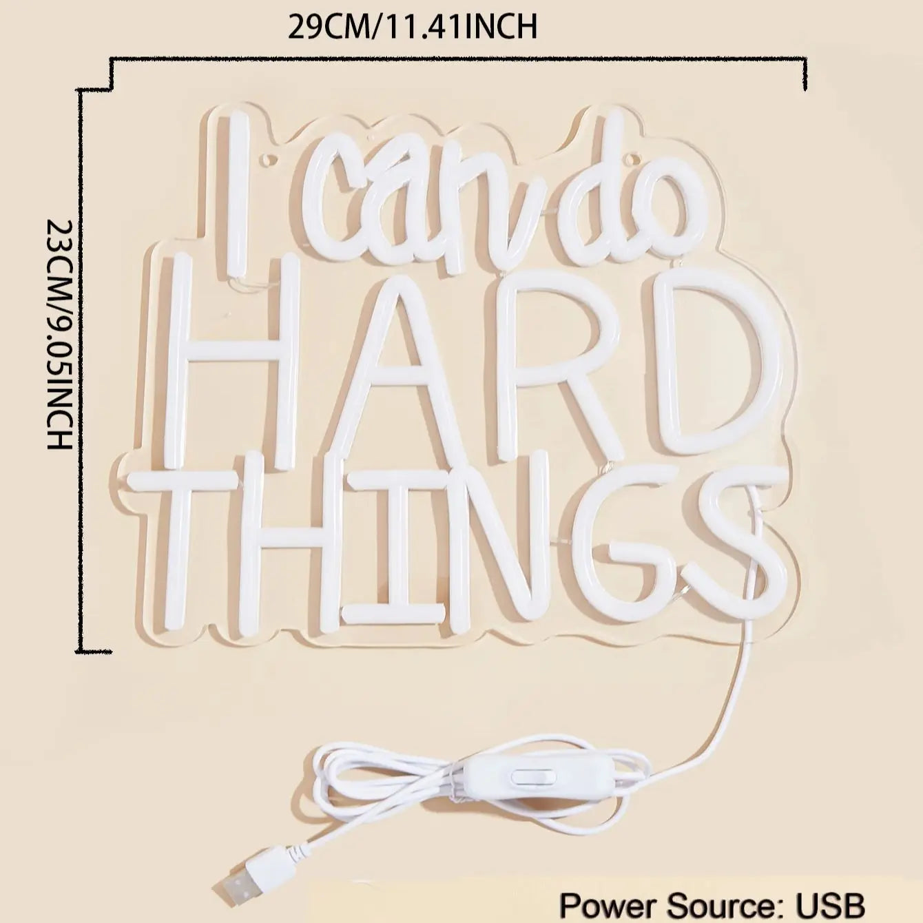 I Can Do Hard Things LED Neon Sign - WATTSGOOD