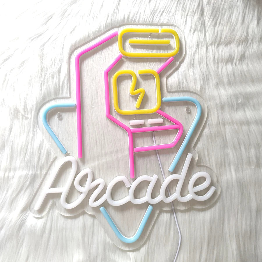 Neon Sign Of Arcade, Led Sign Of Color Game Machine, Usb Power Supply Switch, Used For Game Room, Man Cave And Room Decor. - WATTSGOOD