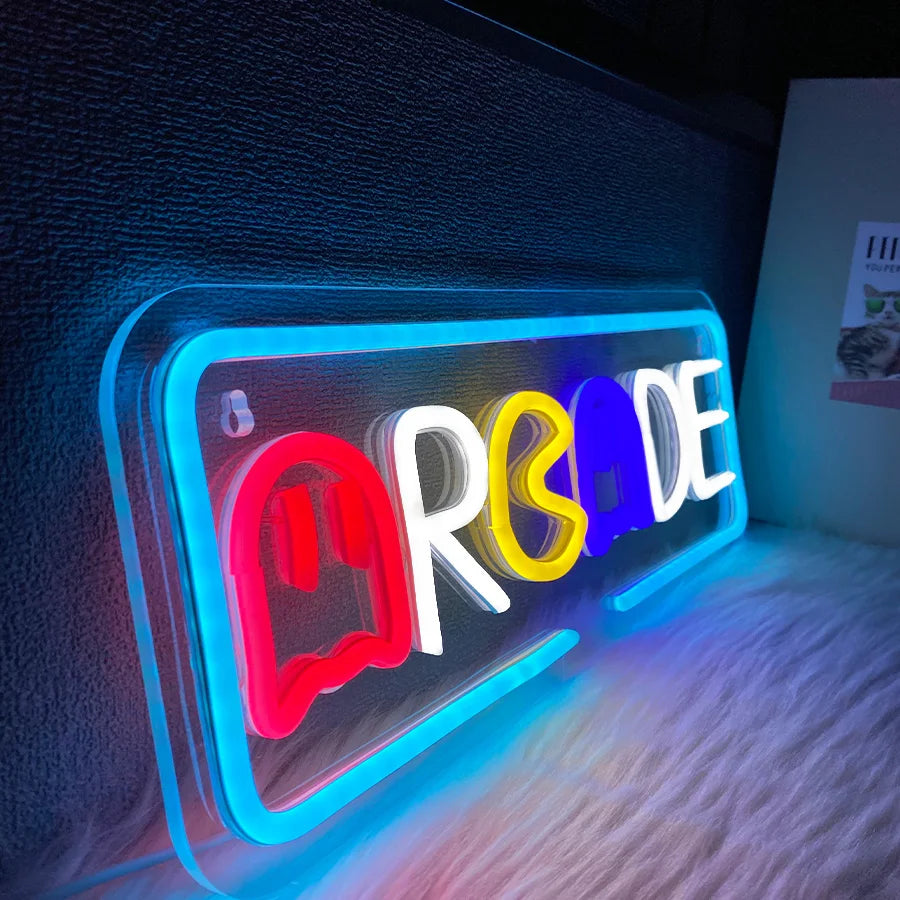 Neon Sign Of Arcade, Used For Wall Decoration, Usb Powered, Used For Artistic Decor Of Game Rooms, Clubs, Bars And Man Caves. - WATTSGOOD