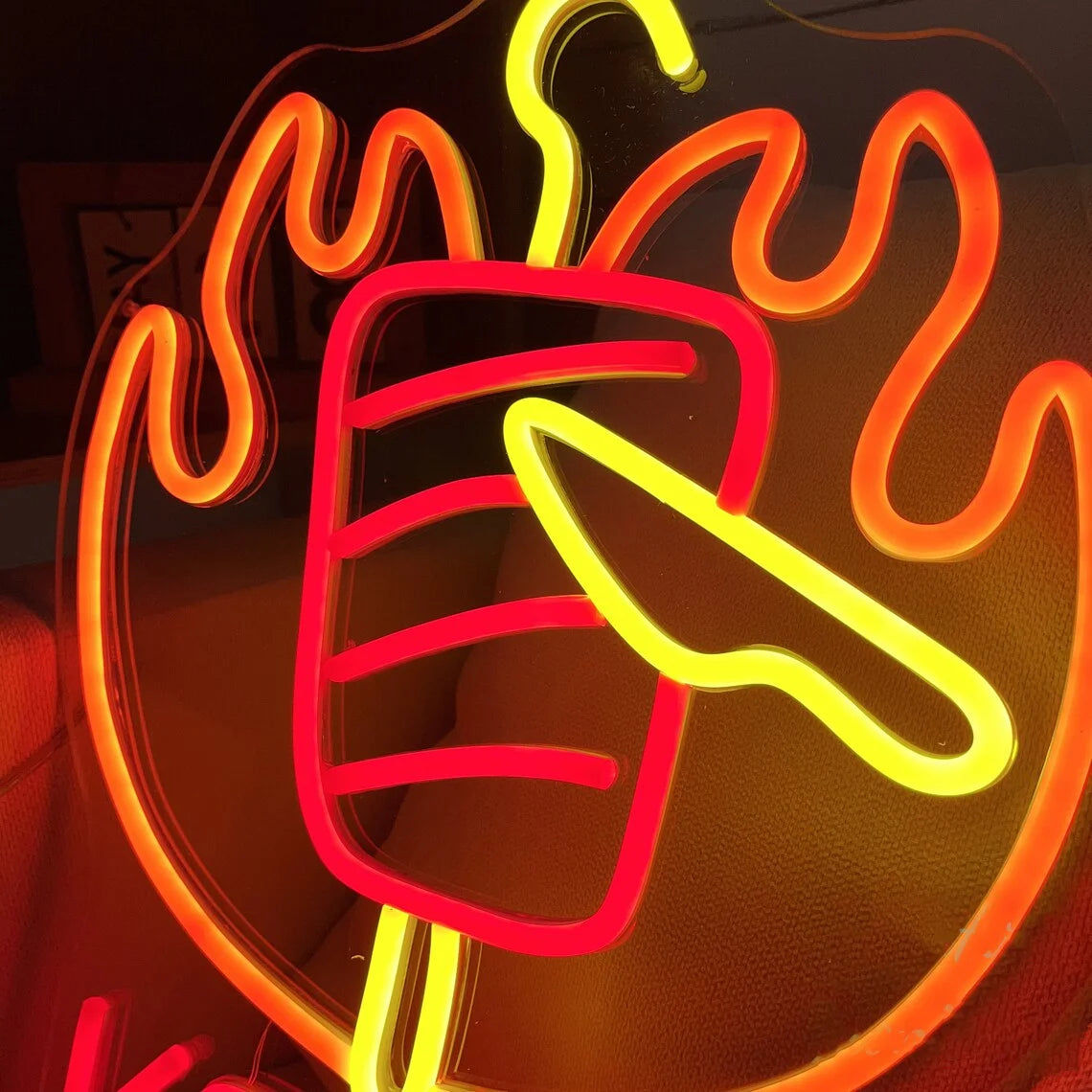 Kebab Neon Sign – LED Shawarma Restaurant Wall Art Light - WATTSGOOD