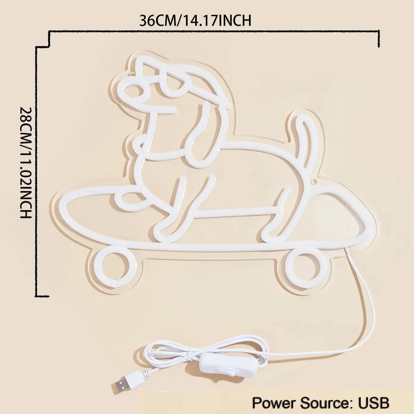 Skating Dachshund LED Neon Sign - WATTSGOOD