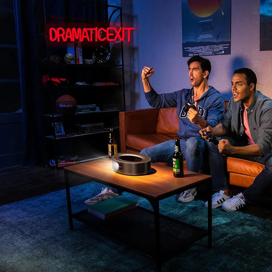 dramatic exit neon sign