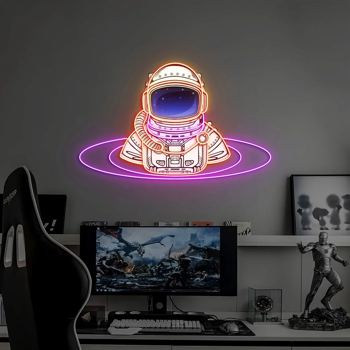 Spaceman Neon Sign, Astronaut Art Decor, Cosmonaut Neon Sign Art, Custom Neon Sign, Spaceman Wall Decoration - WATTSGOOD