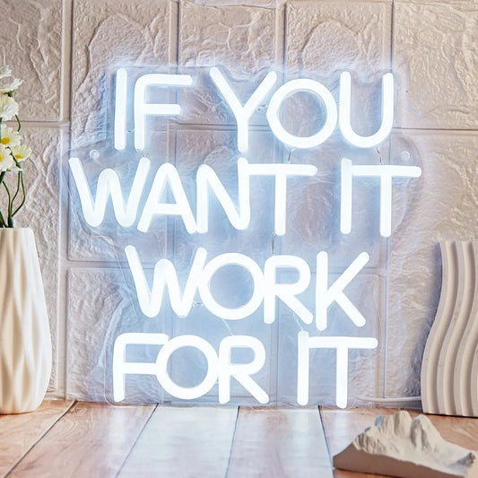 Chi-buy LED Neon Work Hard USB Powered Neon Signs Night Light 3D Wall Art Bedroom Room Decor Lamp Signs Birthday Gift - WATTSGOOD