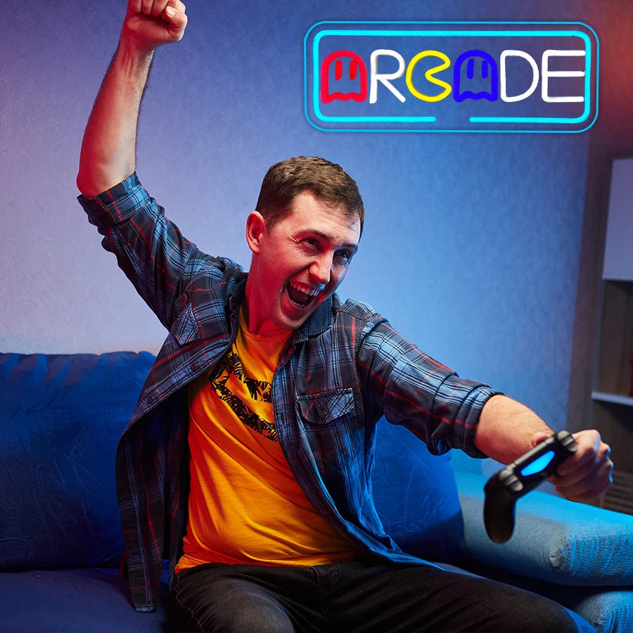 Neon Sign Of Arcade, Used For Wall Decoration, Usb Powered, Used For Artistic Decor Of Game Rooms, Clubs, Bars And Man Caves. - WATTSGOOD