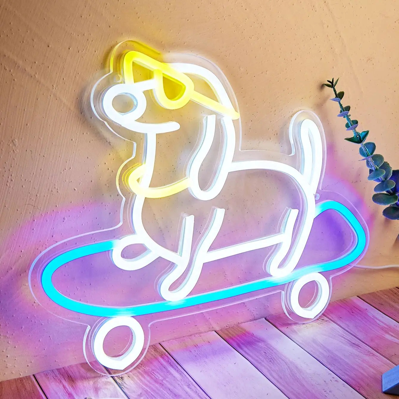 Skating Dachshund LED Neon Sign - WATTSGOOD
