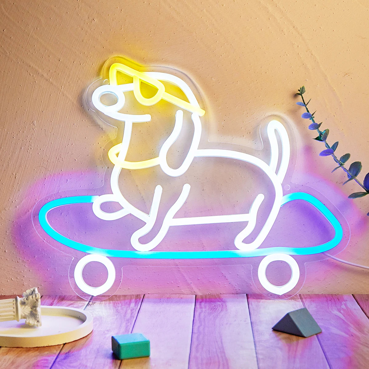 Skating Dachshund LED Neon Sign - WATTSGOOD