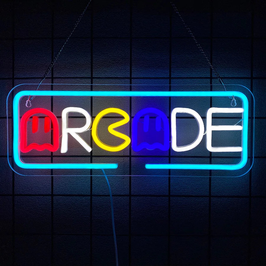 Neon Sign Of Arcade, Used For Wall Decoration, Usb Powered, Used For Artistic Decor Of Game Rooms, Clubs, Bars And Man Caves. - WATTSGOOD