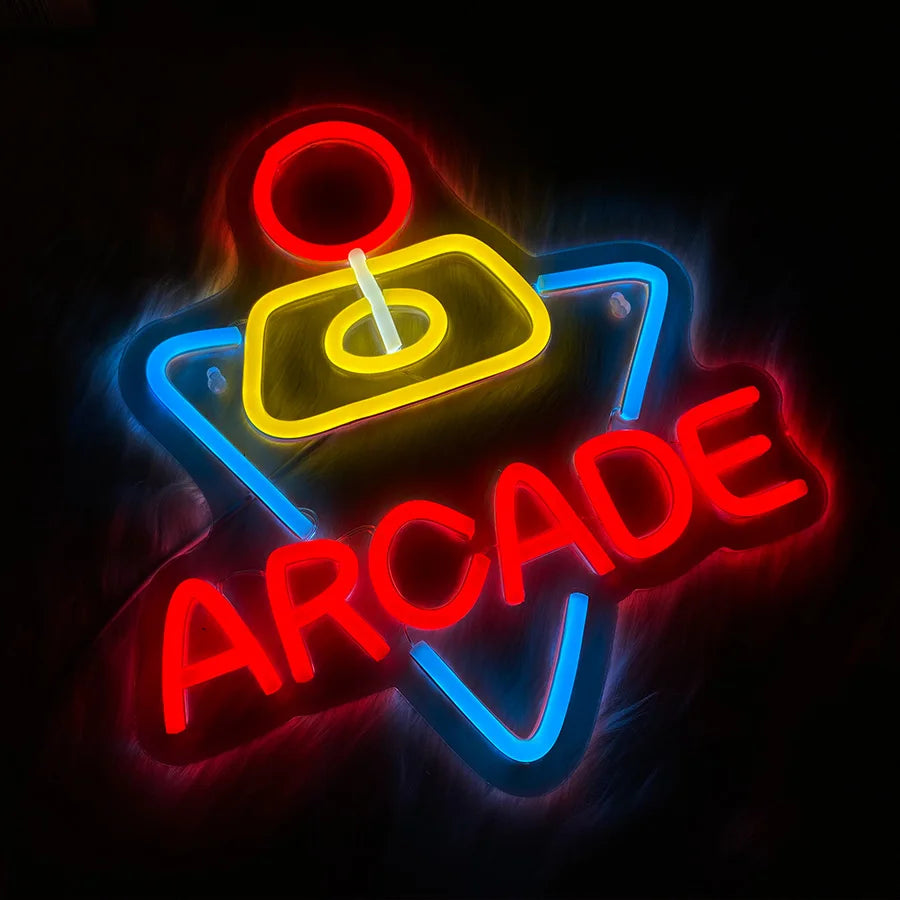 Arcade Neon Sign, Led Letter Light Console Icon Usb Powered, Used For Game Halls, Clubs, Bar Parties, Bedrooms, Man Caves Decor. - WATTSGOOD