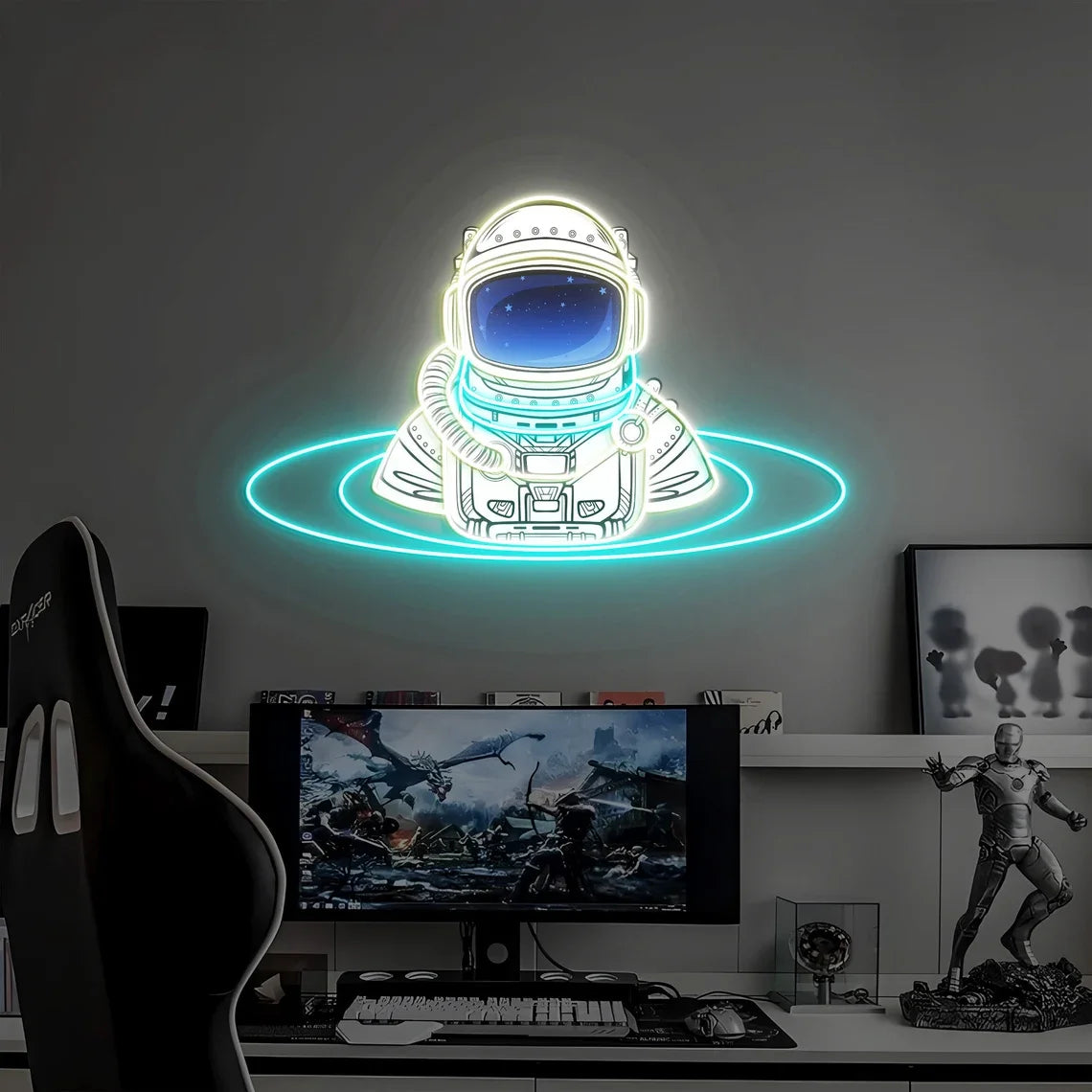 Spaceman Neon Sign, Astronaut Art Decor, Cosmonaut Neon Sign Art, Custom Neon Sign, Spaceman Wall Decoration - WATTSGOOD