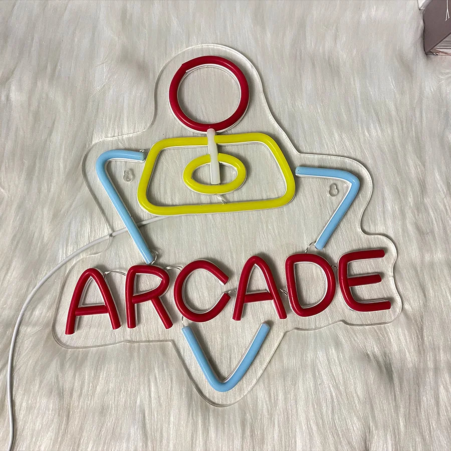 Arcade Neon Sign, Led Letter Light Console Icon Usb Powered, Used For Game Halls, Clubs, Bar Parties, Bedrooms, Man Caves Decor. - WATTSGOOD