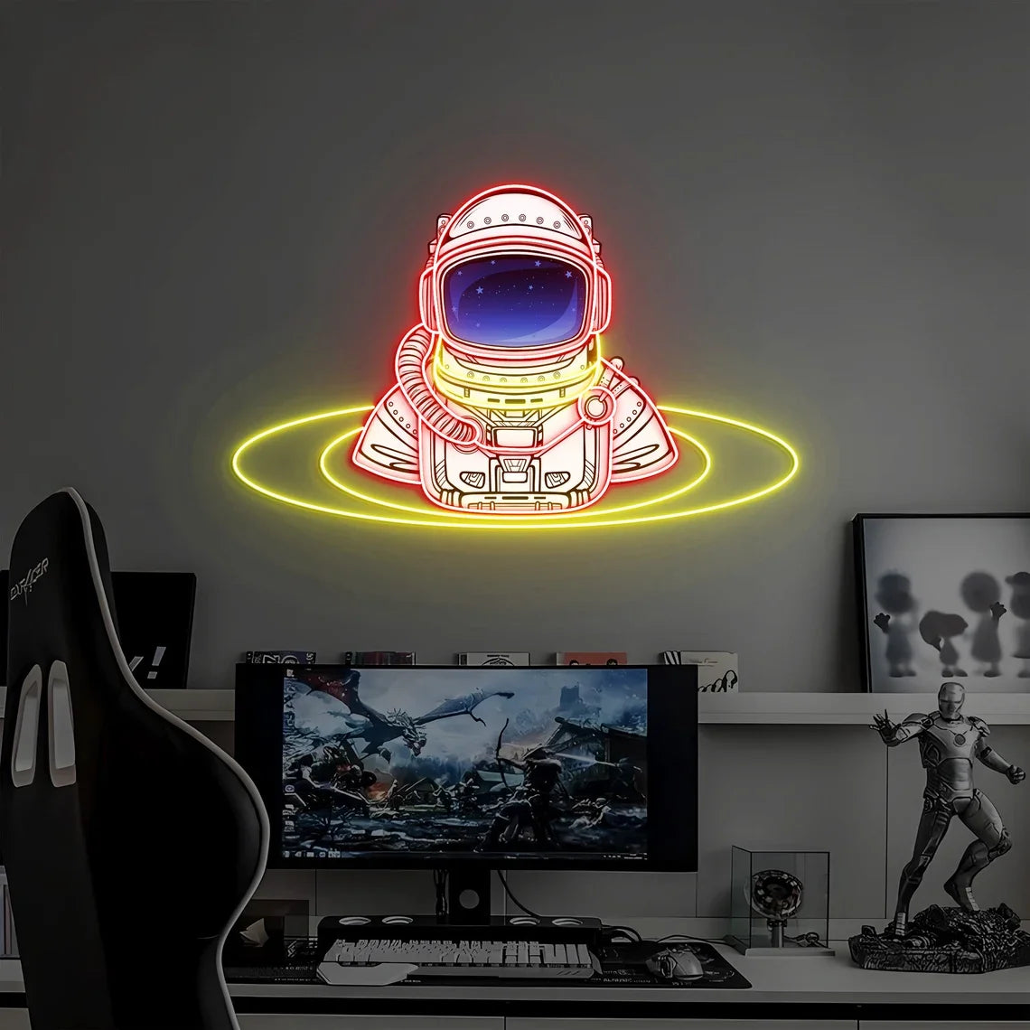 Spaceman Neon Sign, Astronaut Art Decor, Cosmonaut Neon Sign Art, Custom Neon Sign, Spaceman Wall Decoration - WATTSGOOD