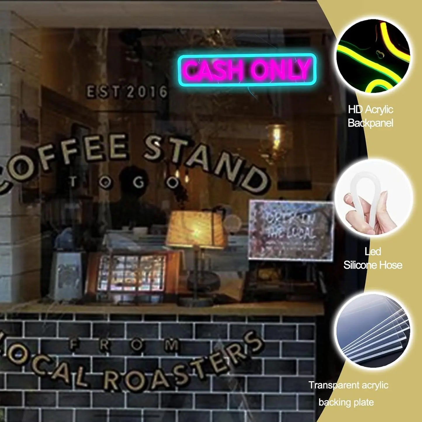 CASH ONLY LED NEON SIGN - WATTSGOOD