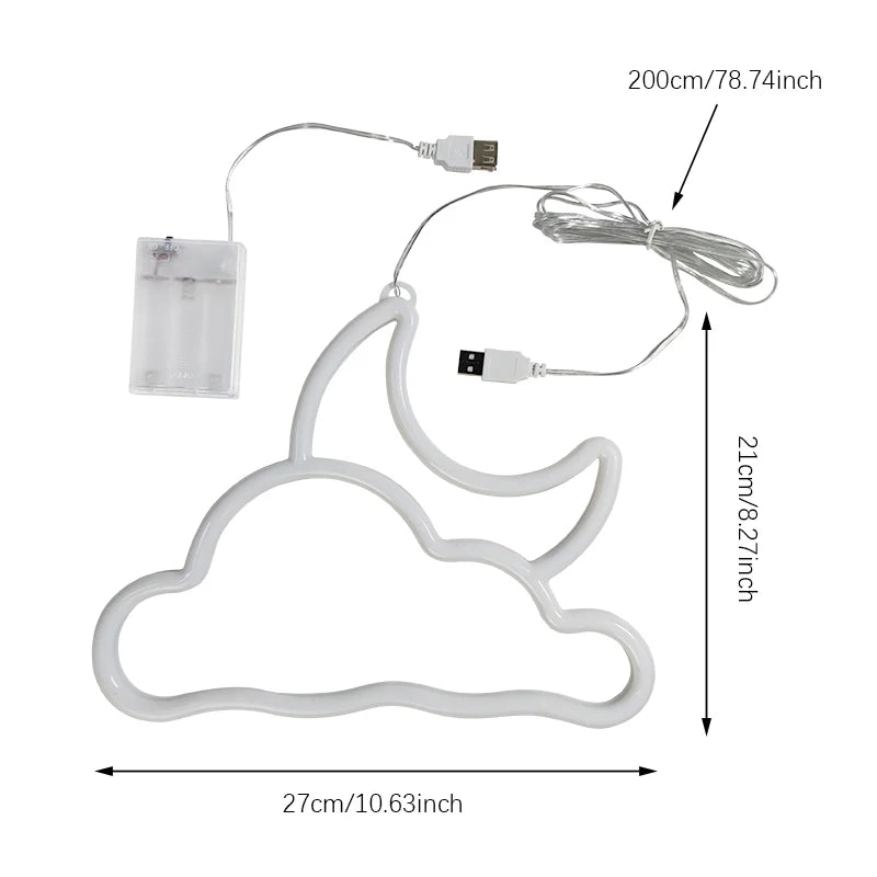 Moon and cloud LED Neon light - WATTSGOOD