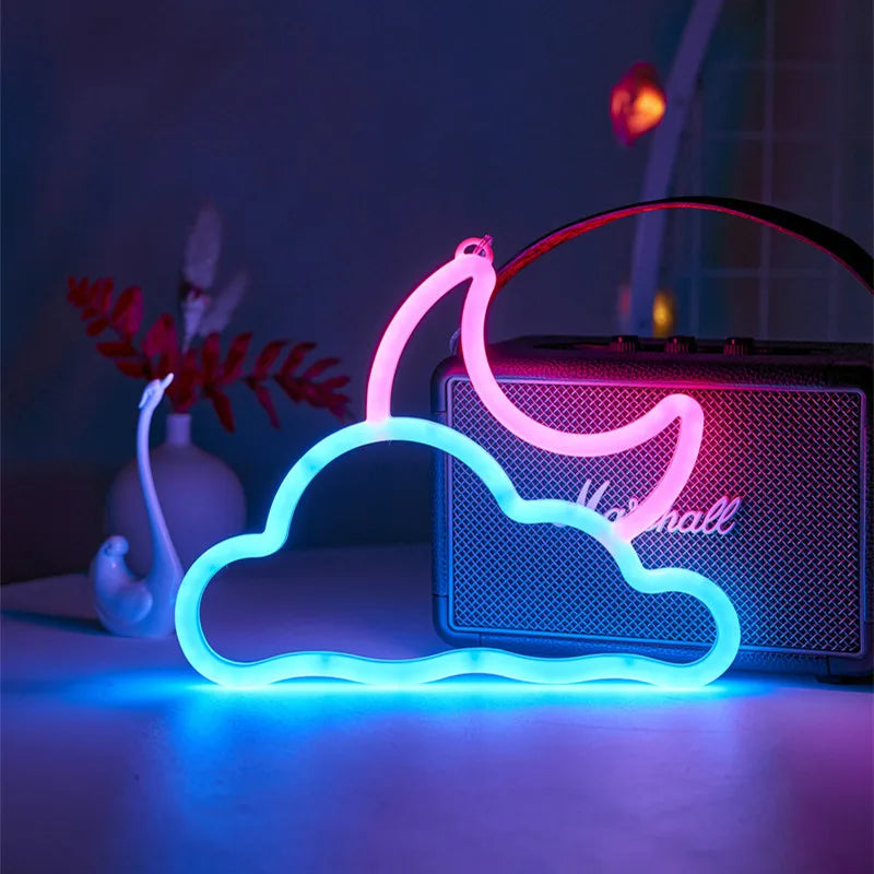 Moon and cloud LED Neon light - WATTSGOOD