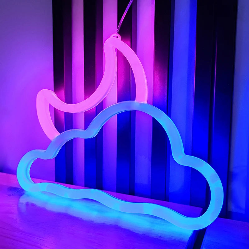 Moon and cloud LED Neon light - WATTSGOOD