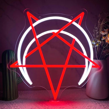 Moon and Pentagram LED Neon Light