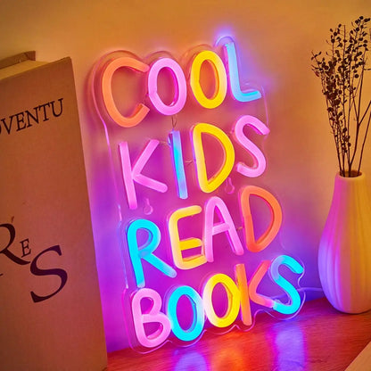 Cool Kids Read Books LED Neon Sign