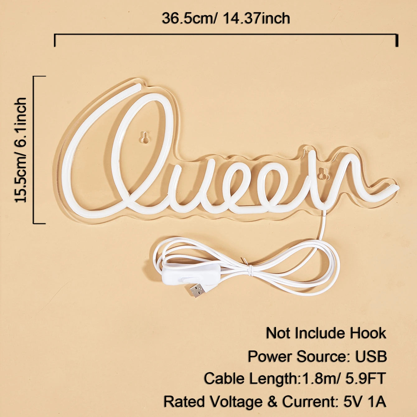 Queen Pink LED Neon Sign - WATTSGOOD