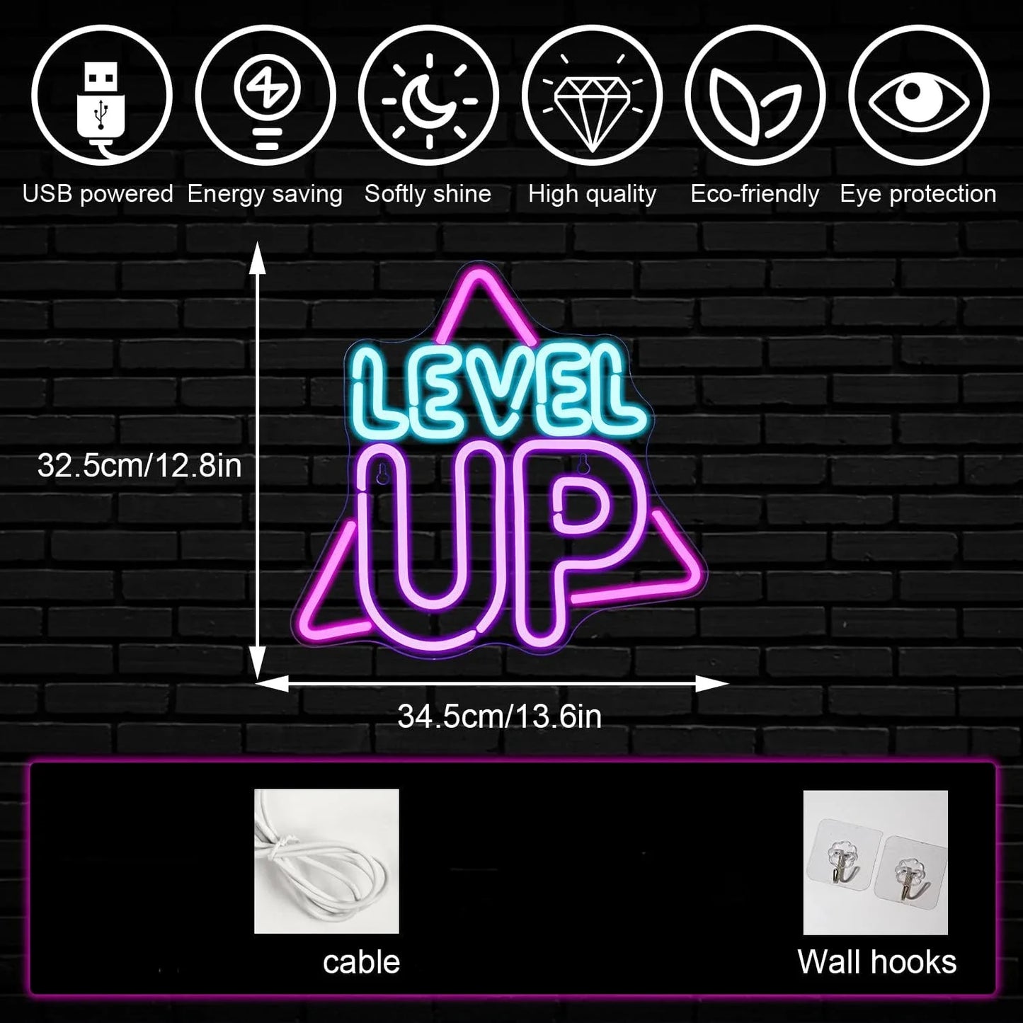 Level Up LED Neon Sign