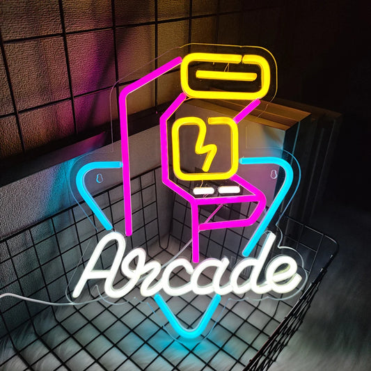 Neon Sign Of Arcade, Led Sign Of Color Game Machine, Usb Power Supply Switch, Used For Game Room, Man Cave And Room Decor. - WATTSGOOD