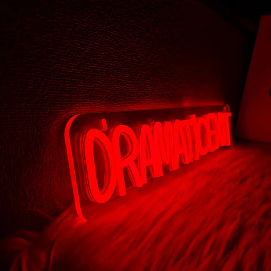 dramatic exit neon sign