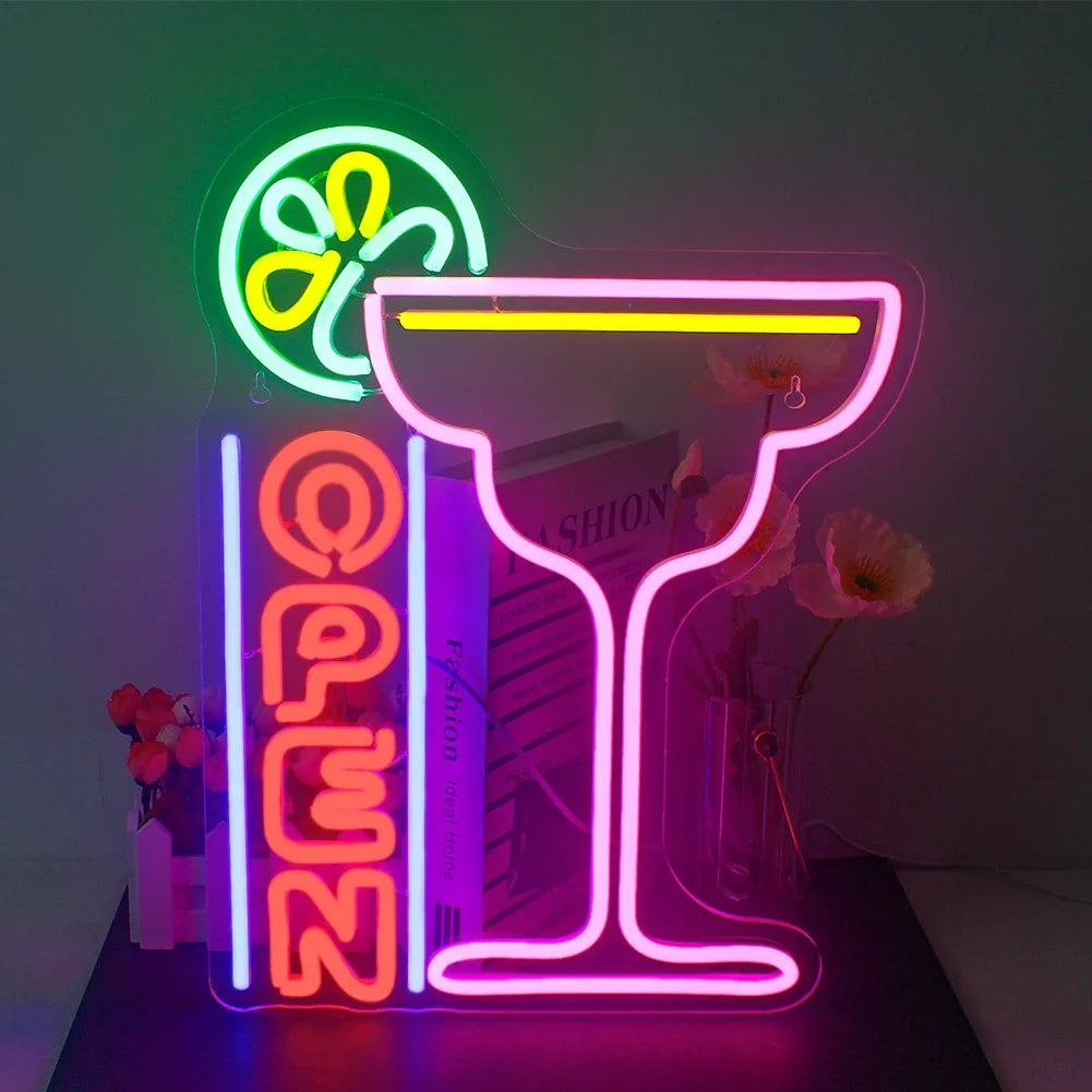 Led Neon Bar LED Neon Bar and Restaurant Signs – USB Wall Lights | WATTSGOOD