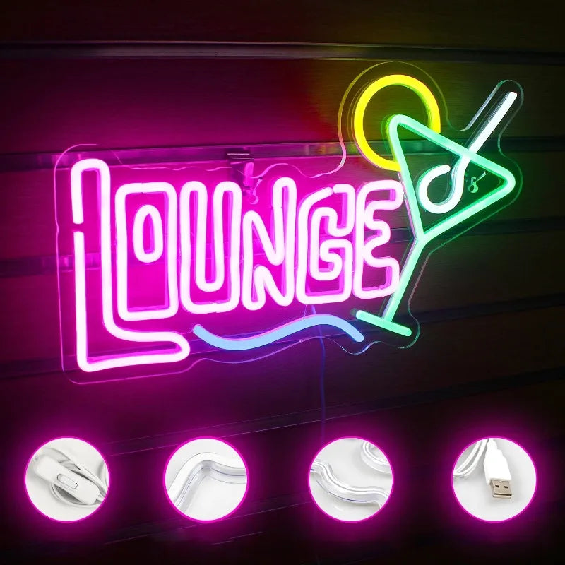 Bar Neon LED Signs – USB Wall Lights for Bars - WATTSGOOD