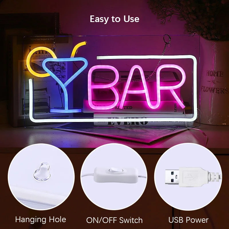 Led Neon Bar Bar Neon LED Sign | Bar & Home Wall Light Decor | Wattsgood