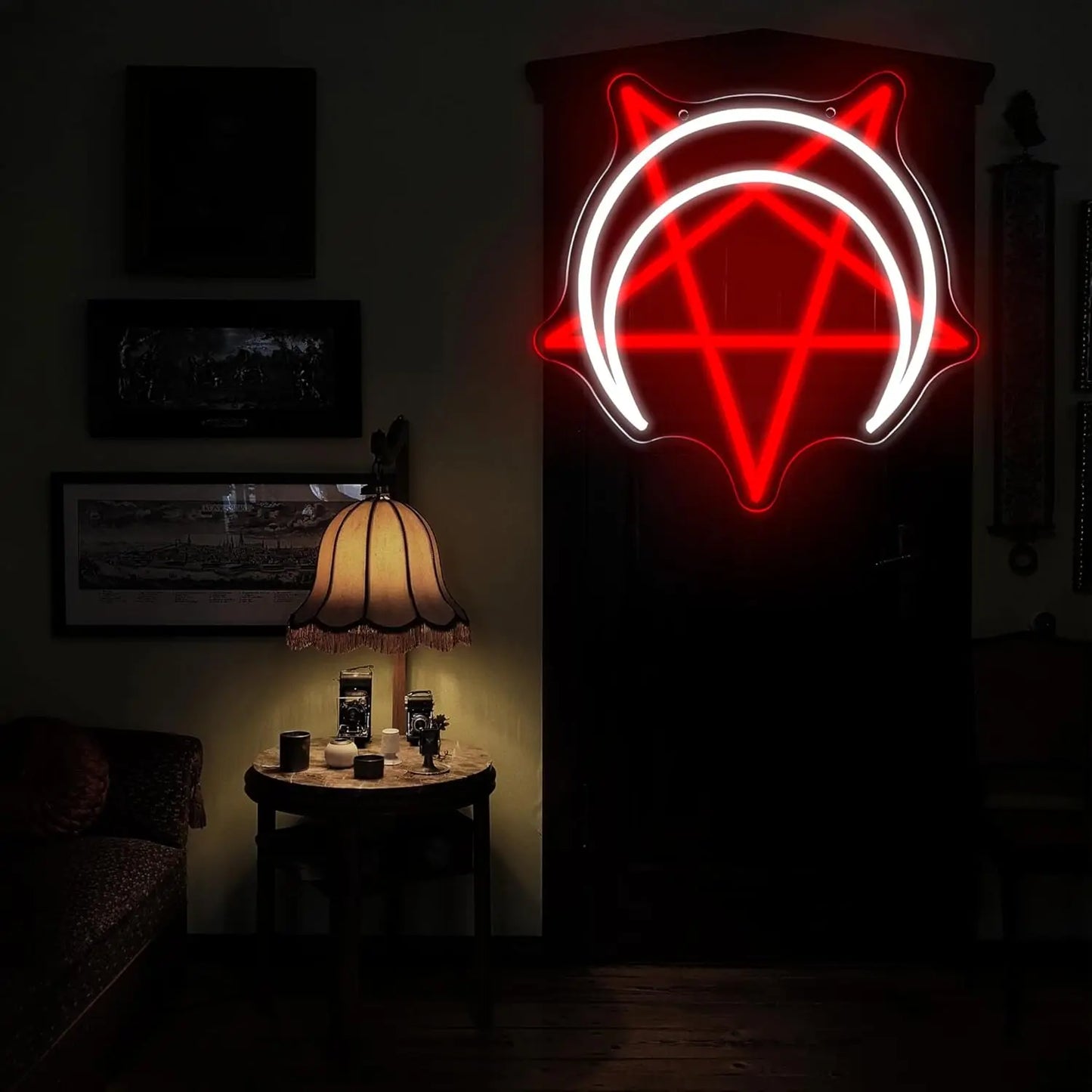 Moon and Pentagram LED Neon Light