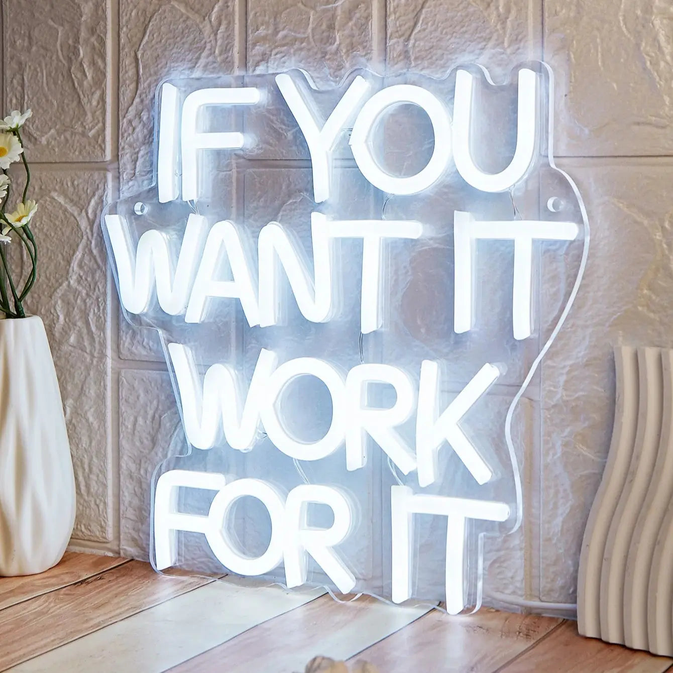 Chi-buy LED Neon Work Hard USB Powered Neon Signs Night Light 3D Wall Art Bedroom Room Decor Lamp Signs Birthday Gift - WATTSGOOD